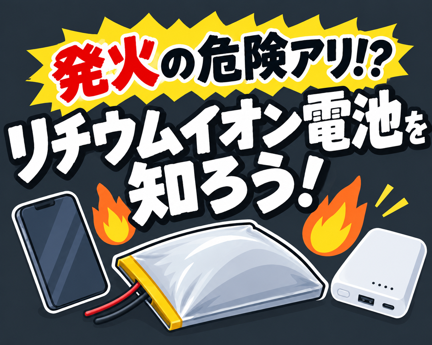 発火の危険アリ⁉ リチウムイオン電池を知ろう！